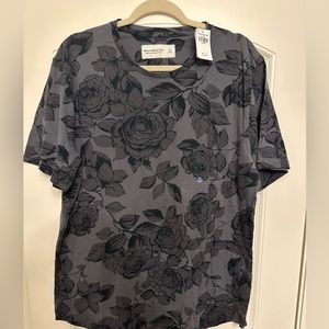 Abercrombie and Fitch XL floral black tee shirt - new